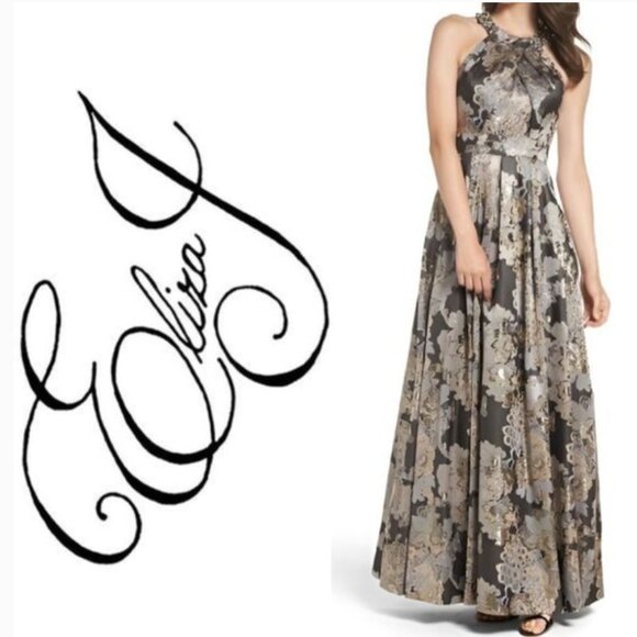 Eliza J Floral Jaquard Dress - Picture 1 of 6